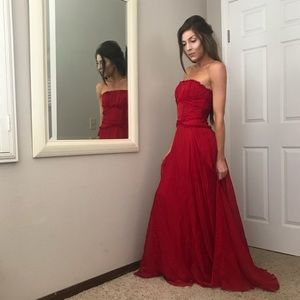 badgley mischka red gown